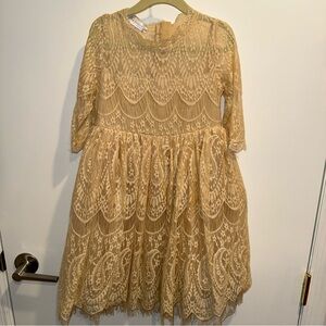Trish scully Elegant Lace Kids Dress in Cream size 6